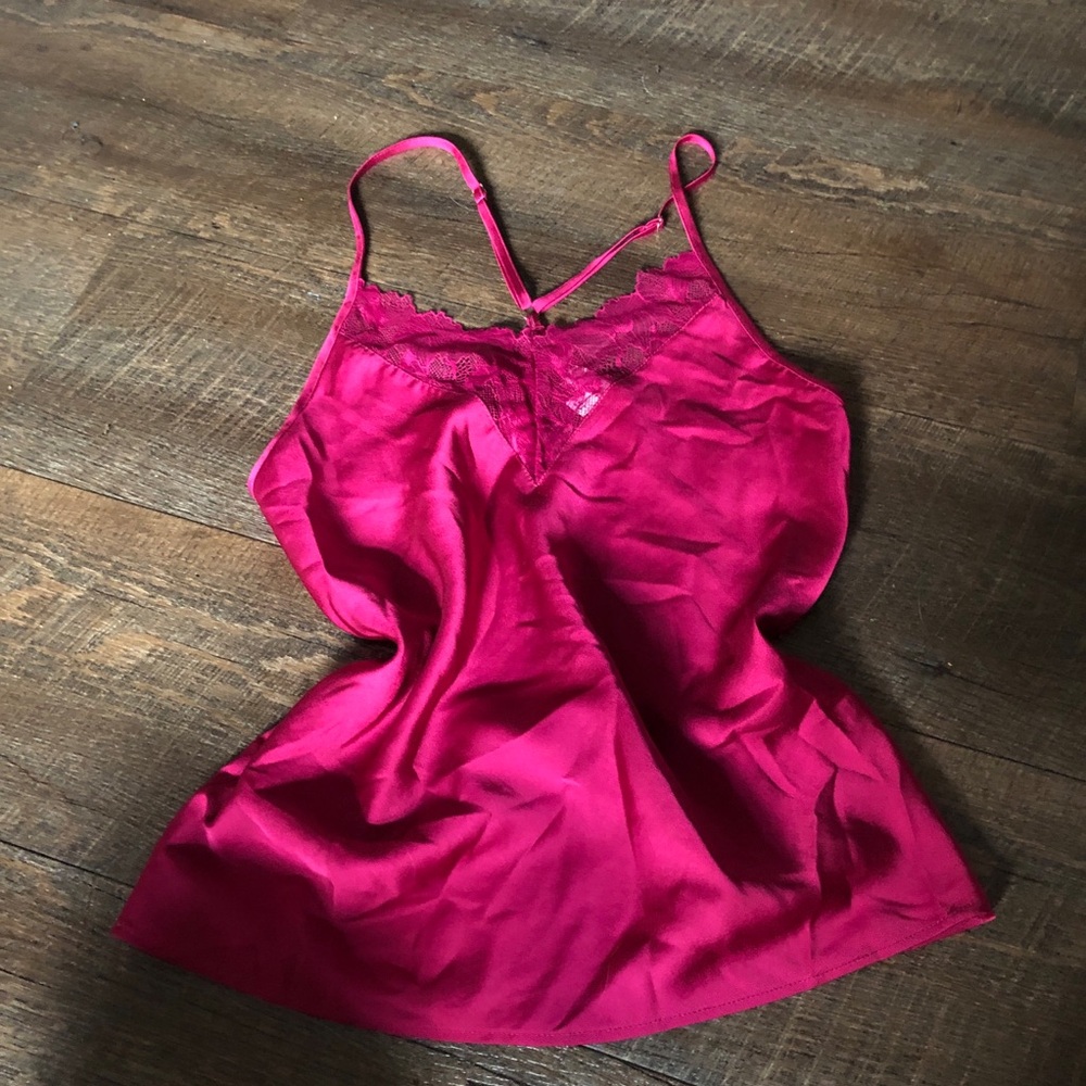 pink satin cami
